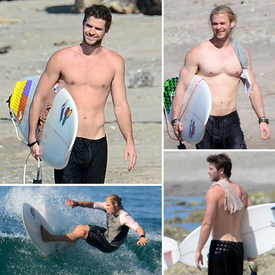 Chris Hemsworth & Liam Hemsworth 005 Shirtless in Costa Rica Surfing.jpg